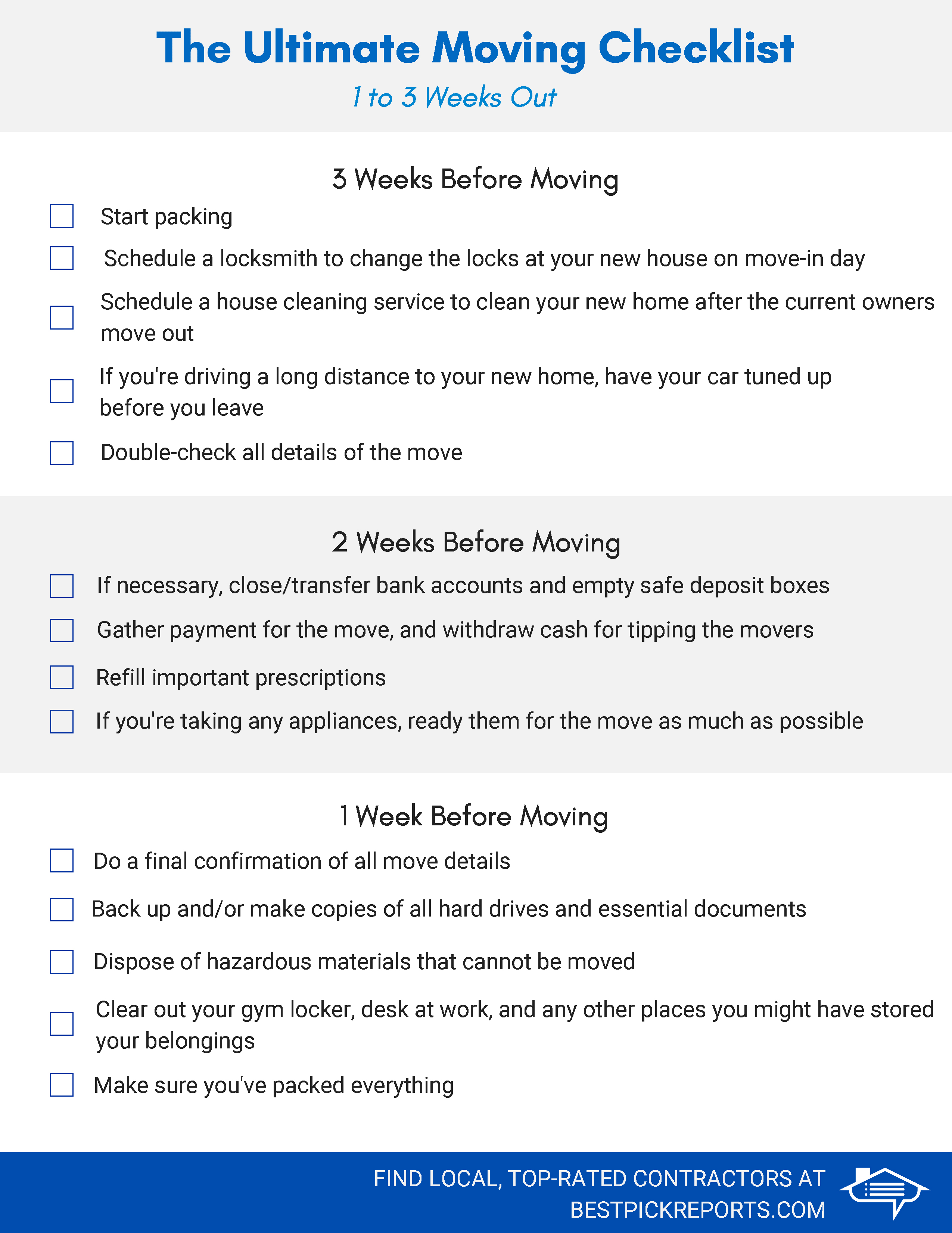Moving checklist getting ready best pick reports